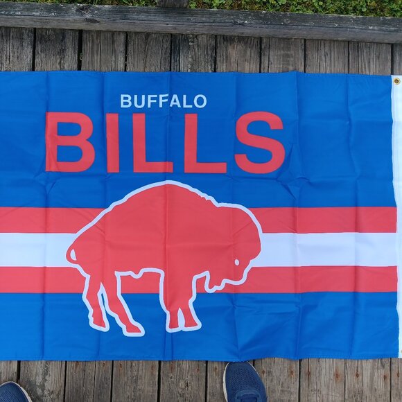 NEW Buffalo Bills Double Sided Blanket Thick Retro Design NFL 3x5 foot Flag - Picture 2 of 3